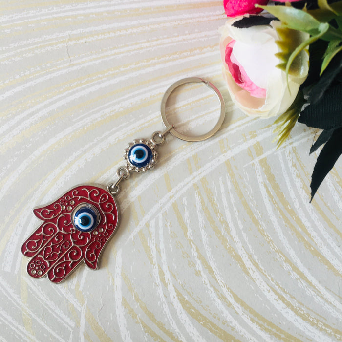 Evil-Eye Hamsa Key Chain