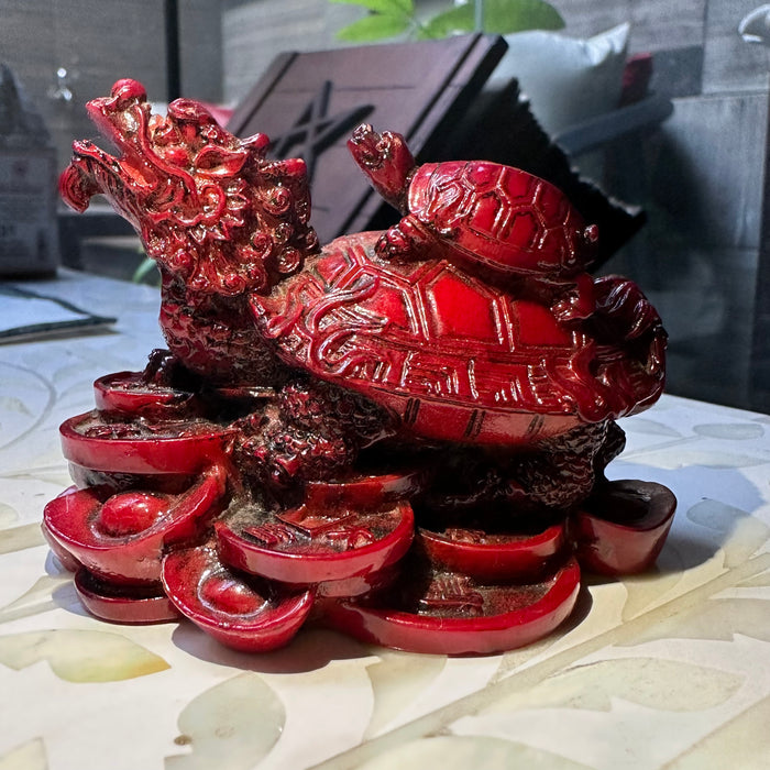 Red Dragon Tortoise for Wealth and Success