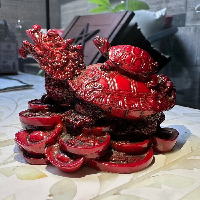 Red Dragon Tortoise for Wealth and Success