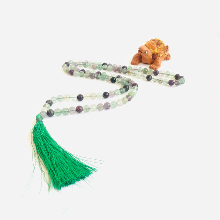 Natural Fluorite Mala ( 108 beads )