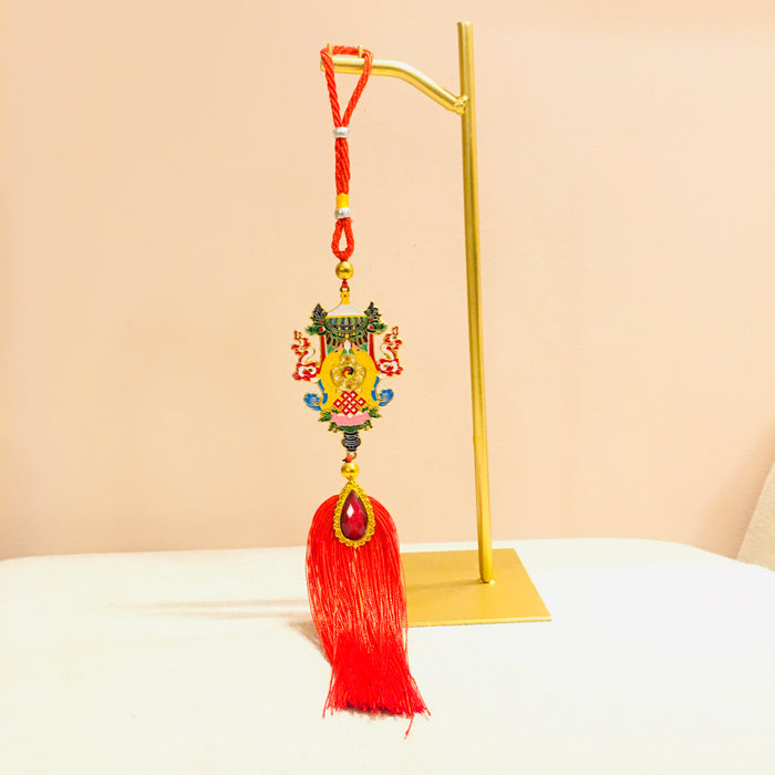 Tashi Tagye Metal Talisman - Red