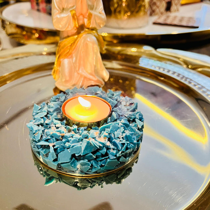 Luck and Success - Turquoise Howlite Tea Light Holder