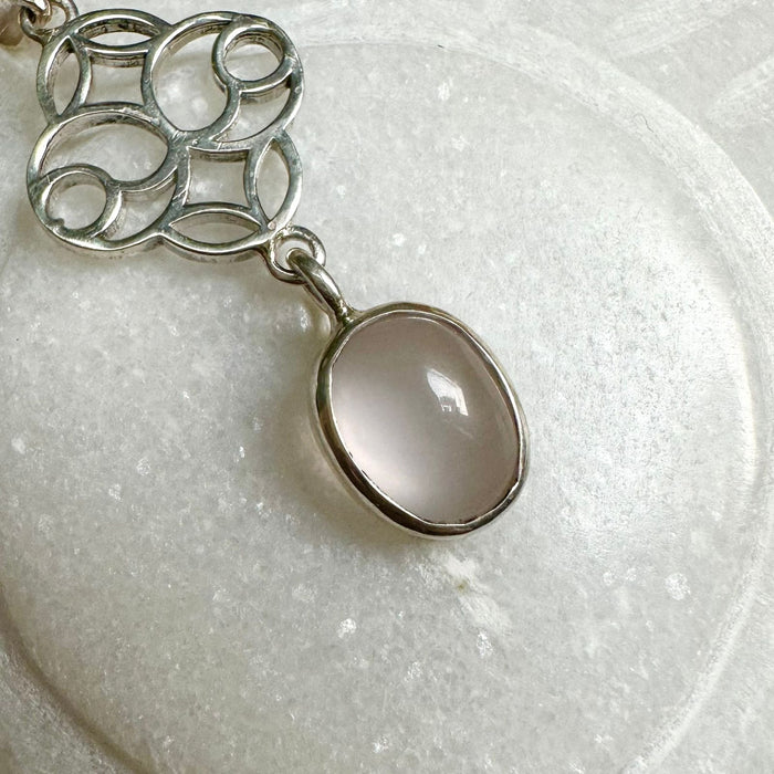 Self Love Rose Quartz Silver Pendant