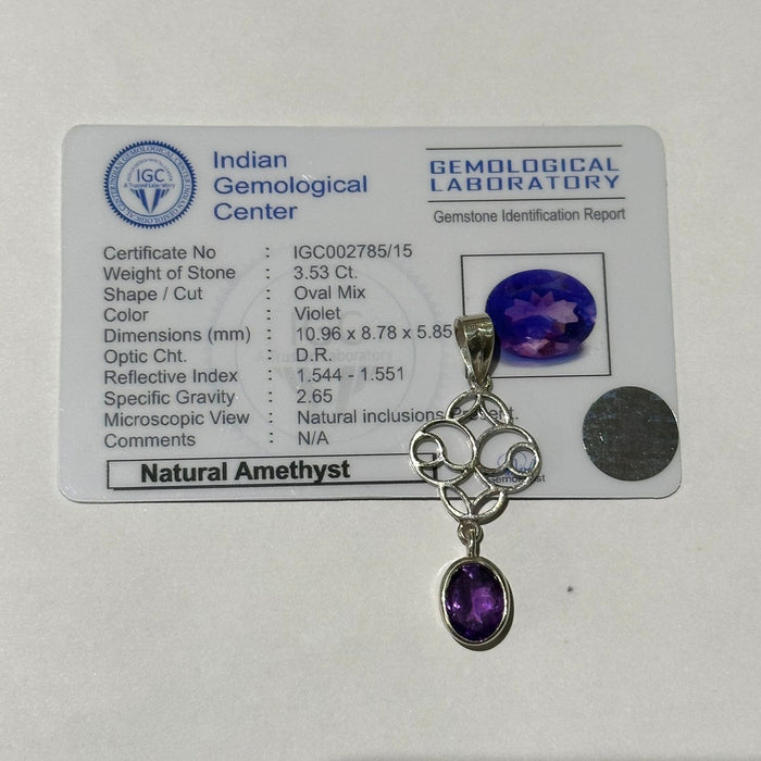 Awakening Amethyst Silver Pendant