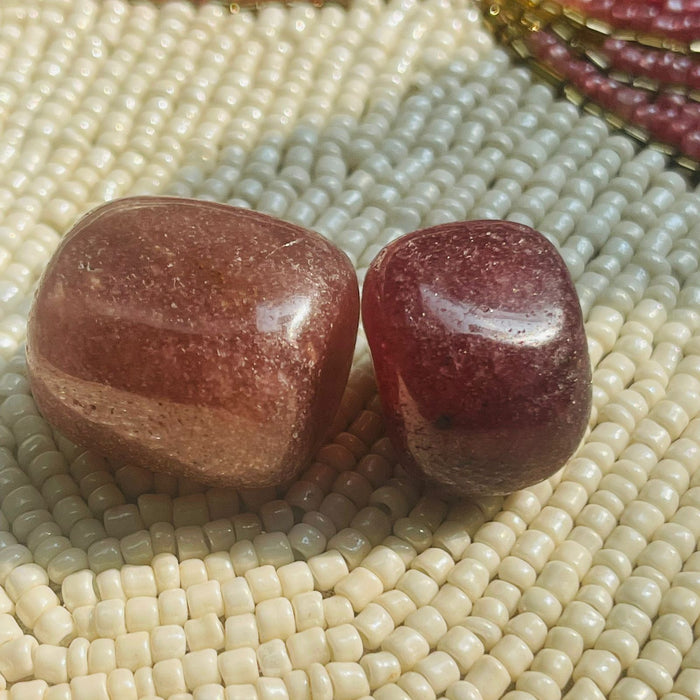 Spirit realm Strawberry Quartz Tumbles